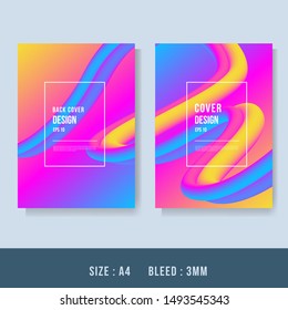 Wavy geometric with fluid design background. Trendy gradient shapes composition. Suitable for book cover