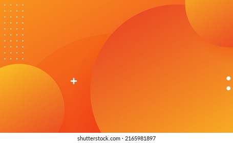 Wavy geometric with fluid design background. Orange and yellow  background. gradient concepts with circle shape. Vector illustration