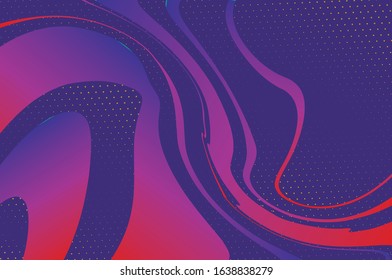 Wavy geometric gradient background, liquid shapes, 3d poster. Decorative backdrop vector. Modern trendy cover design. Abstract pattern. Dynamic illustration. Vector line pattern. Wavy geometric poster