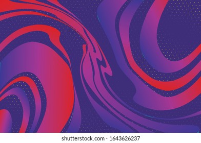 Wavy geometric gradient background, liquid shapes, 3d poster. Decorative backdrop vector. Modern trendy cover design. Abstract pattern. Dynamic illustration. Vector line pattern. Wavy geometric poster