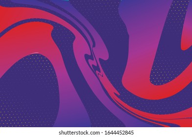 Wavy geometric gradient background, liquid shapes, 3d poster. Decorative backdrop vector. Modern trendy cover design. Abstract pattern. Dynamic illustration. Vector line pattern. Wavy geometric poster