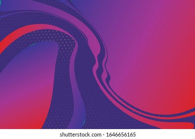 Wavy geometric gradient background, liquid shapes, 3d poster. Decorative backdrop vector. Modern trendy cover design. Abstract pattern. Dynamic illustration. Vector line pattern. Wavy geometric poster