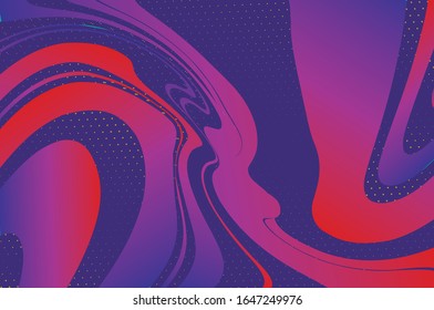 Wavy geometric gradient background, liquid shapes, 3d poster. Decorative backdrop vector. Modern trendy cover design. Abstract pattern. Dynamic illustration. Vector line pattern. Wavy geometric poster