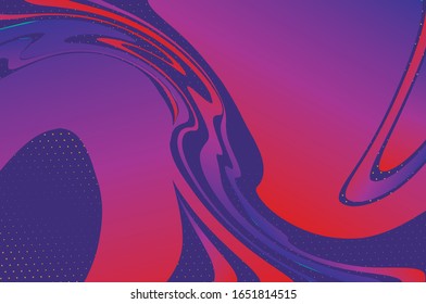 Wavy geometric gradient background, liquid shapes, 3d poster. Decorative backdrop vector. Modern trendy cover design. Abstract pattern. Dynamic illustration. Vector line pattern. Wavy geometric poster
