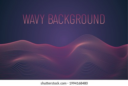 Wavy geometric gradient background with shaped lines