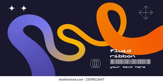 Wavy geometric loopy shape with Colorful gradient for futuristic banners layout. Vector minimal illustration.