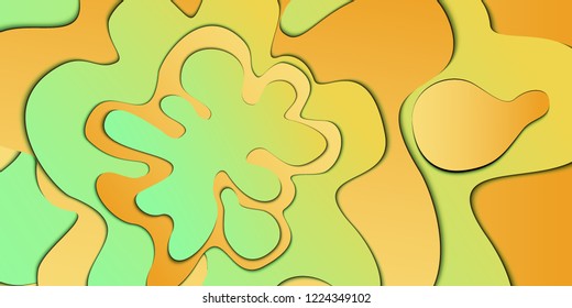 Wavy geometric multycolor vector background  overlap paper layer curve line with space for text design. Trendy gradient shapes composition. Eps10.