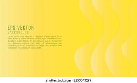 Wavy geometric on yellow background. Trendy gradient shapes composition. Eps10 vector