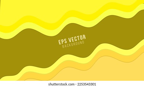 Wavy geometric on yellow background. Trendy gradient shapes composition. Eps10 vector