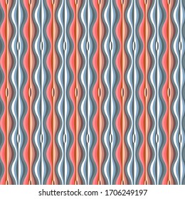 Wavy geometric print. Seamless pattern with repeated shapes. Template for textile design, cards, gift wrappings.