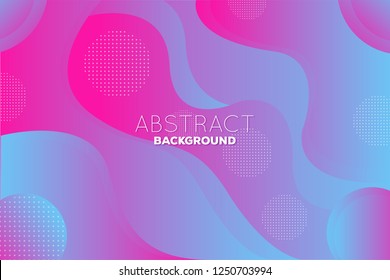Wavy geometric red and blue abstract background with gradient color