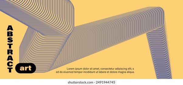 Forma geométrica ondulada con degradado de colores. Figura 3D moderna. Ilustración vectorial. Anuncio, póster, tarjeta, diseño de vales.