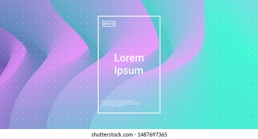 Wavy Geometric Shape. Futuristic Blend Template. Fluid Blue, Purple. Liquid, Hipster Poster. Minimal Dynamic Web Applications. Mobile Illustration Flyer. Vector Design.
