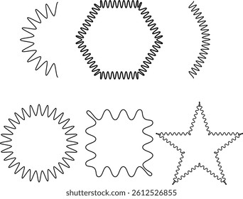 Wavy geometric shapes vector collection