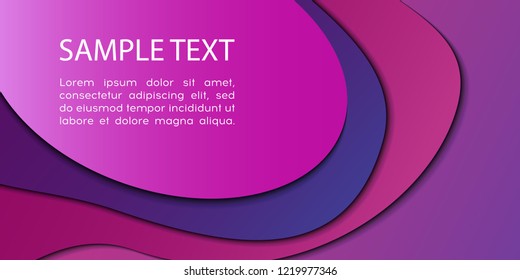 Wavy geometric vector background  overlap paper layer curve line with space for text design. Trendy gradient shapes composition. Eps10.