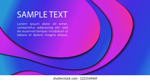 Wavy geometric vector background  overlap paper layer curve line with space for text design. Trendy gradient shapes composition. Eps10.