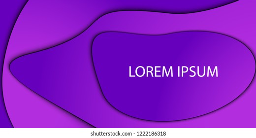 Wavy geometric violet vector background  overlap paper layer curve line with space for text design. Trendy gradient shapes composition. Eps10.