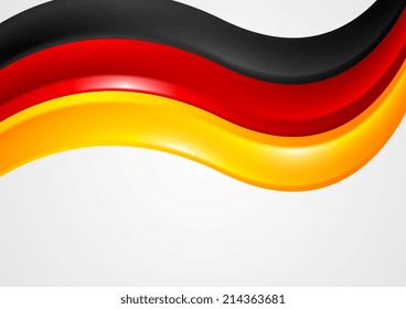Wavy German colors background. Flag vector design