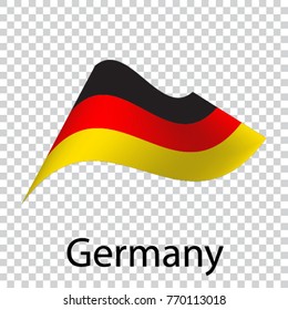 Wavy German flag. Icon on a transparent background. Vector illustration