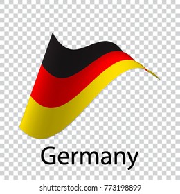 Wavy German flag. Icon on a transparent background. Vector illustration