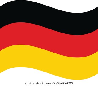 Wavy-Deutschland-Flagge. Nationalflagge Deutschlands. Vektorgrafik.