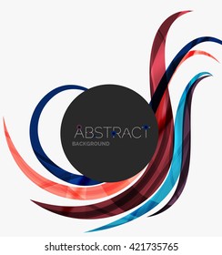 Espiral futurista brilhante ondulado - listras e linhas de curva de cor no conceito de movimento e com efeitos de luz e sombra. Modelo de design de mensagem de cartão de visita e banner da apresentação