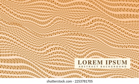 Wavy gold leaves pattern. Decorative classic background design