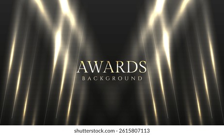 Wavy Gold Light Effect on Black – Dynamic Gala or Award Ceremony Design