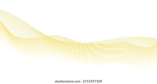 Wavy golden lines flowing dynamic background. Modern composition abstract background