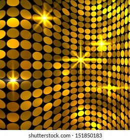 Wavy golden mosaic background. Vector illustration EPS10