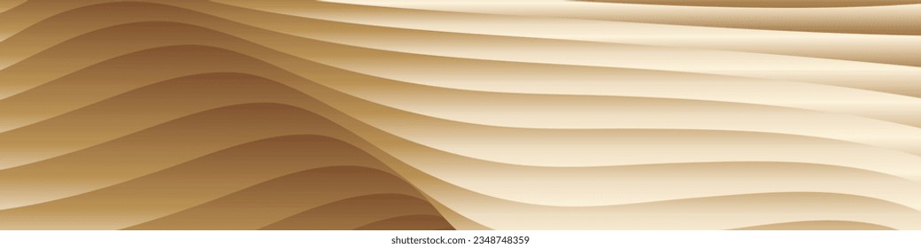 Wavy golden parallel gradient lines, ribbons, silk. Golden with shades of yellow background, banner, poster. eps vector