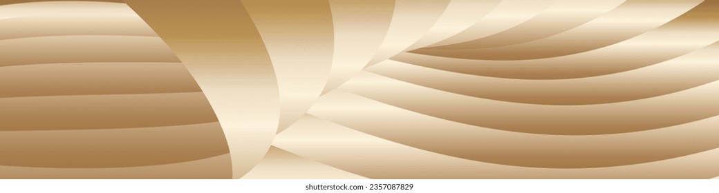 Wavy golden parallel gradient lines, ribbons, silk. Golden with shades of yellow background, banner, poster. eps vector