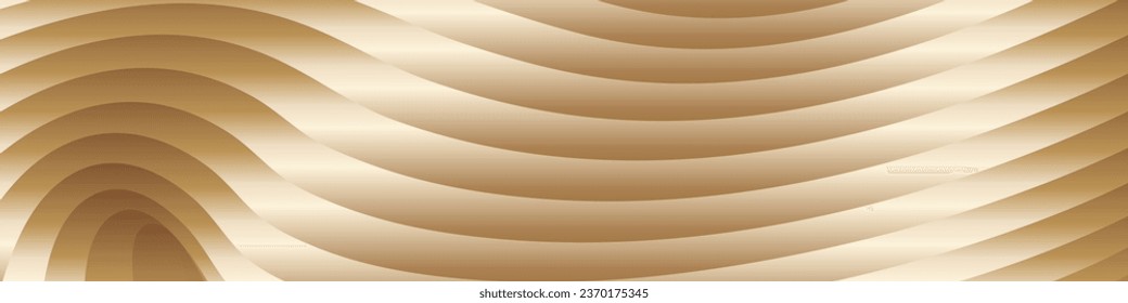 Wavy golden parallel gradient lines, ribbons, silk. Golden with shades of yellow background, banner, poster. eps vector