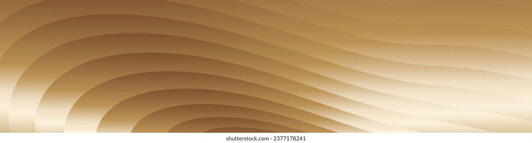 Wavy golden parallel gradient lines, ribbons, silk. Golden with shades of yellow background, banner, poster. eps vector