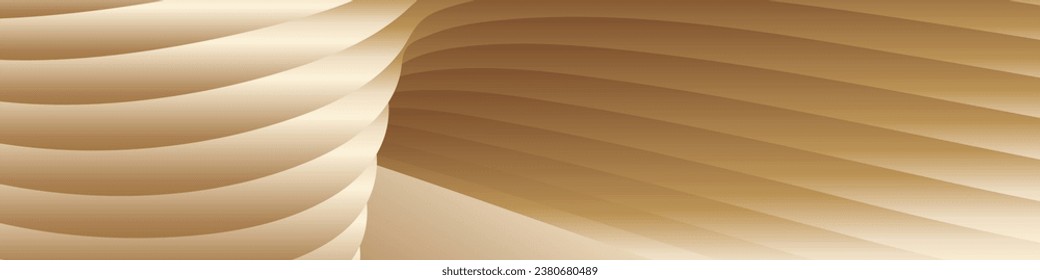 Wavy golden parallel gradient lines, ribbons, silk. Golden with shades of yellow background, banner, poster. eps vector