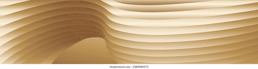 Wavy golden parallel gradient lines, ribbons, silk. Golden with shades of yellow background, banner, poster. eps vector