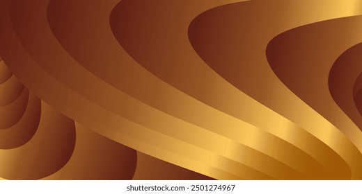 Wavy golden parallel gradient lines, ribbons, silk. Golden with shades of yellow background, banner, poster. Eps vector