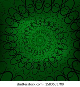 Wavy golden ratio gradient fractal illustration circle decorative vertigo vector lines hypnotized psychedelic motion illusion rotating shape effects