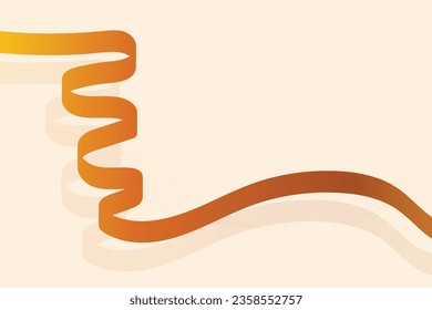 Wavy golden silk ribbon flow illustration