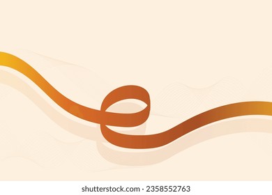 Wavy golden silk ribbon flow illustration