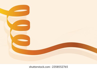 Wavy golden silk ribbon flow illustration