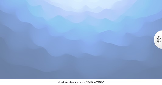 Wavy gradient backdrop. Abstract background with dynamic effect. Bright smooth transitions. 3D vector Illustration for design. 