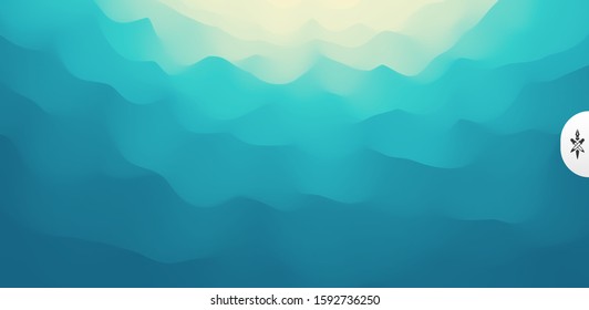Wavy gradient backdrop. Abstract background with dynamic effect. Bright smooth transitions. 3D vector Illustration for design. 