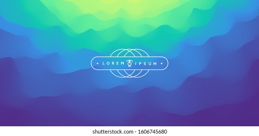 Wavy gradient backdrop. Abstract background with dynamic effect. Bright smooth transitions. 3D vector Illustration for design. 