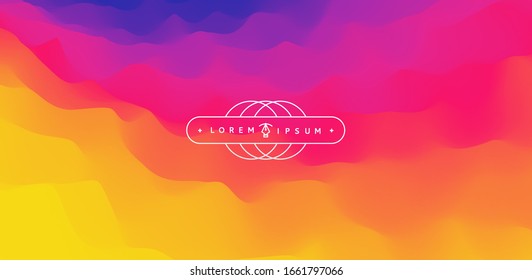Wavy gradient backdrop. Abstract background with dynamic effect. Bright smooth transitions. 3D vector Illustration for design. 