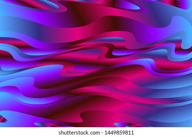 Wavy gradient background.  Bright fluid liquid shapes. Vector illustration. Trendy gradient pattern. Bright neon colors. Abstract creative concept  multicolored blurred backdrop