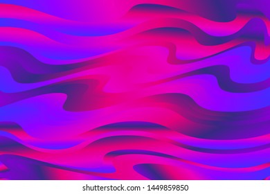 Wavy gradient background.  Bright fluid liquid shapes. Vector illustration. Trendy gradient pattern. Bright neon colors. Abstract creative concept  multicolored blurred backdrop