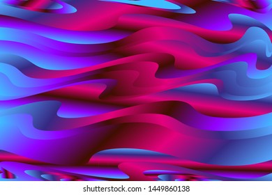 Wavy gradient background.  Bright fluid liquid shapes. Vector illustration. Trendy gradient pattern. Bright neon colors. Abstract creative concept  multicolored blurred backdrop