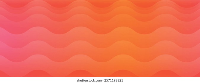 Wavy gradient background with orange and pink hues. The background features smooth, flowing patterns with orange and pink tones. Minimal abstract wavy gradient vector background