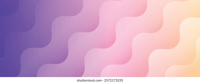 Wavy gradient background with purple and pink hues. The background features a smooth, flowing texture with purple and pink tones. Minimal abstract flow line vector gradient background